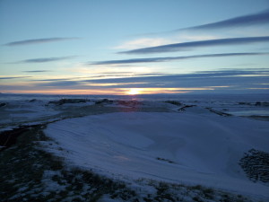 Sunset over a SkÃºtustaÃ°agÃ­gar Pseudo-Crater